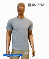 T-shirts gris chiné essentiel coton unisexe - manches courtes