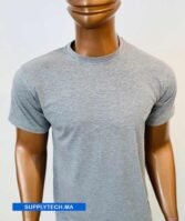 T-shirts gris chiné essentiel coton unisexe - manches courtes – Image 4