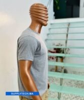 T-shirts gris chiné essentiel coton unisexe - manches courtes – Image 2