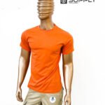 T-shirts orange essentiel coton unisexe - manches courtes