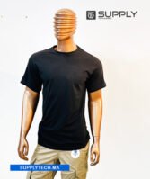 T-shirts noir essentiel coton unisexe - manches courtes