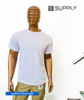 T-shirts blanc essentiel coton unisexe - manches courtes