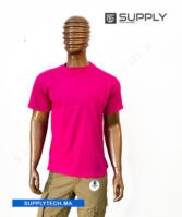 T-shirts rose fushia essentiel coton unisexe - manches courtes