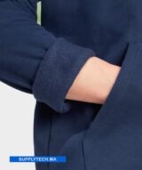 Sweat à capuche premium bleu marine unisexe avec Poche Kangourou-coton – Image 5