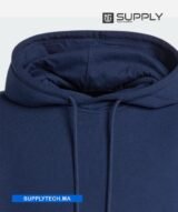 Sweat à capuche premium bleu marine unisexe avec Poche Kangourou-coton – Image 3
