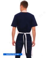 Tablier de Cuisine blanc long unisexe Professionnel en Polyester avec Poches – Image 6