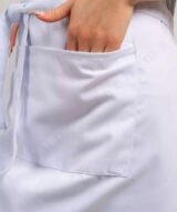 Tablier de Cuisine blanc long unisexe Professionnel en Polyester avec Poches – Image 3