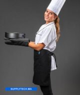 Tablier de Cuisine noir court unisexe Professionnel - avec Poches – Image 7