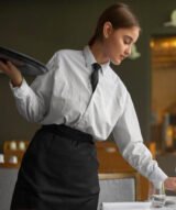 Tablier de Cuisine noir court unisexe Professionnel - avec Poches – Image 9