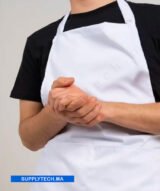 Tablier de Cuisine blanc long unisexe Professionnel en Polyester avec Poches – Image 5