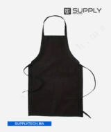 Tablier de Cuisine noir long unisexe Professionnel en Polyester avec Poches – Image 2
