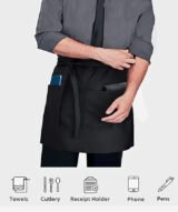 Tablier de Cuisine noir court unisexe Professionnel - avec Poches – Image 2