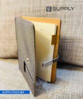 Bloc-notes A5 élégant avec fermeture a boucle métallique  - Gris – Image 4