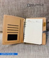 Bloc-notes A5 élégant avec fermeture a boucle métallique  - Marron – Image 2