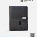 Bloc-notes A5 élégant avec fermeture a boucle métallique  - Gris noir