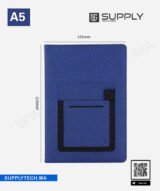 Bloc-notes A5 élégant avec poche extérieure  - bleu – Image 6