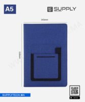 Bloc-notes A5 élégant avec poche extérieure  - bleu – Image 6