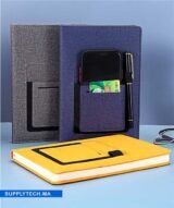 Bloc-notes A5 élégant avec poche extérieure  - bleu – Image 3