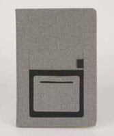 Bloc-notes A5 élégant avec poche extérieure  - Gris – Image 6