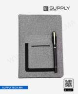 Bloc-notes A5 élégant avec poche extérieure  - Gris