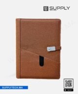 Bloc-notes A5 élégant avec fermeture a boucle métallique  - Marron