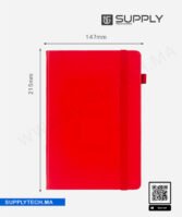 Carnet de Notes A5 avec couverture Rigide avec Élastique - Rouge – Image 3