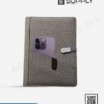 Bloc-notes A5 élégant avec fermeture a boucle métallique  - Gris