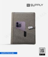 Bloc-notes A5 élégant avec fermeture a boucle métallique  - Gris