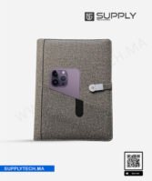 Bloc-notes A5 élégant avec fermeture a boucle métallique  - Gris