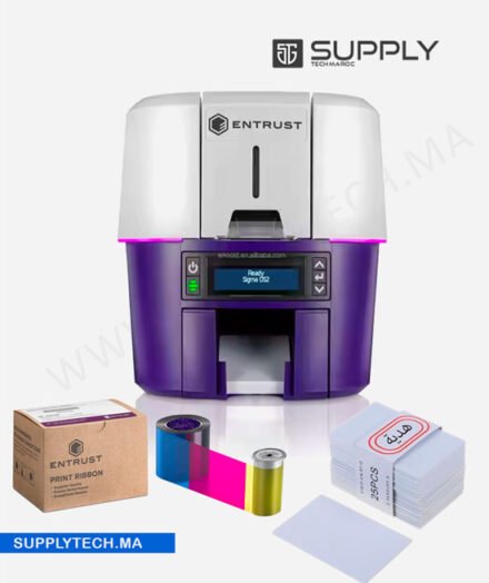 Imprimante à Badge Sigma DS1 + Cadeau Exclusif Kit Ruban Couleur et 25 Cartes PVC