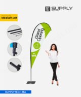 Beach Flag avec Pied Platine Carré - 2,80 m de hauteur