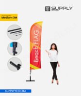 Beach Flag avec Pied Platine Carré - 2,80 m de hauteur – Image 4