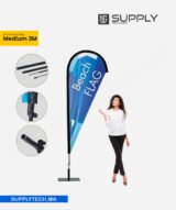 Beach Flag avec Pied Platine Carré - 2,80 m de hauteur – Image 6