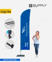 Beach Flag avec Pied Platine Carré - 4,80 m de hauteur