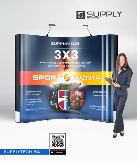 Stand Parapluie Courbe 3×3 avec Fixation Magnétique