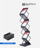 Porte-Brochures noir Pliable à 4 Niveaux – Format A4