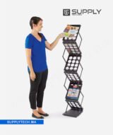 Porte-Brochures noir Pliable à 4 Niveaux – Format A4 – Image 2