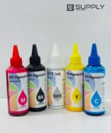 5 Bouteilles d’Encre DTF (CMYKW) 100 ml - Pack Économique