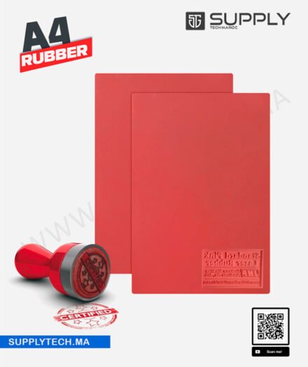 Caoutchouc Rouge pour Gravure Laser – Fabrication de Tampons et Cachets Professionnels – A4