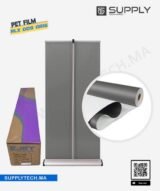 Film pour impression Roll-Up PET Blanc Dos Gris - 320 g/m² | 914 mm x 50 m – Image 3