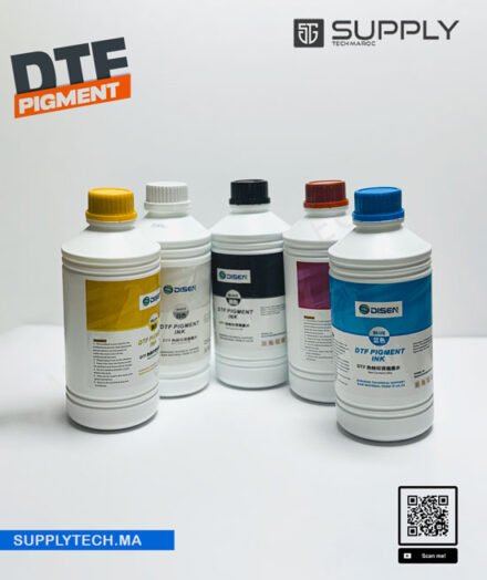 Pack de 5 Bouteille / 1L d’Encre CMJN + Blanc DTF Pigment