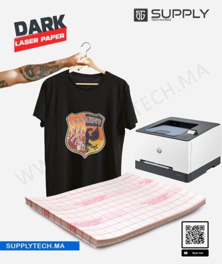 Papier de Transfert laser FOREVER – (A3) Pour textiles noirs et colorés