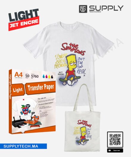 Papier Transfert Jet d'Encre A4 pour Textiles claires – PaperJet light