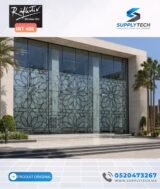 Film décoratif occultant INT 480 Motif rosaces dépolies | 152 cm de large – Rouleaux de 5 à 30 m