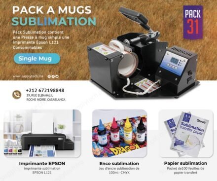 Pack Mugs de Sublimation N°31– Presse à Chaud a mug FreeSub + Epson L121