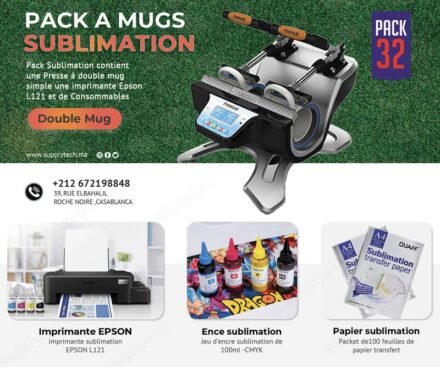 Pack Mugs de Sublimation N°32– Presse à Chaud double mug FreeSub + Epson L121