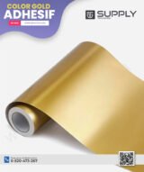 Vinyle Adhésif Doré Brillant – Marque E-JET – Rouleau de 50m x 60cm