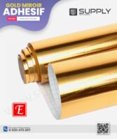 Vinyle Adhésif Doré Effet Miroir | Marque E-JET – 60 cm x 50 m