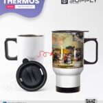 Mug Thermos Blanc – 450 ml –Inoxydable avec Poignée – Pour Sublimation