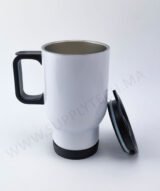 Mug Thermos Blanc – 450 ml –Inoxydable avec Poignée – Pour Sublimation – Image 4